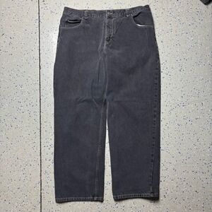 Vintage Anchor Blue Black Baggy Jeans 40x31 Skater Y2K Loose Fit Stretch